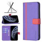 For iPhone 11 Pro BF13 Color Matching Cross Texture Leather Phone Case (Purple)