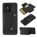 For Xiaomi Redmi 10C Double Buckle PU + TPU Shockproof Magnetic Phone Case(Black)