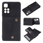 For Xiaomi Redmi Note 11 5G Chinese Double Buckle PU + TPU Shockproof Magnetic Phone Case(Black)