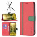 For Xiaomi Redmi 10 5G / Note 11E BF13 Color Matching Cross Texture Leather Phone Case(Red)