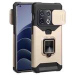 For OnePlus 10 Pro Sliding Camera Cover Design PC + TPU Shockproof Phone Case(Gold)