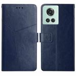 For OnePlus 10R/ACE Y Stitching Horizontal Flip Leather Phone Case(Blue)