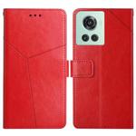 For OnePlus 10R/ACE Y Stitching Horizontal Flip Leather Phone Case(Red)