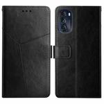 For Motorola Moto G 5G 2022 Y Stitching Horizontal Flip Leather Phone Case(Black)