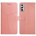 For Motorola Moto G Stylus 4G 2022 Y Stitching Horizontal Flip Leather Phone Case(Rose Gold)