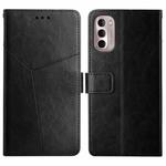 For Motorola Moto G Stylus 4G 2022 Y Stitching Horizontal Flip Leather Phone Case(Black)