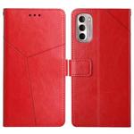 For Motorola Moto G Stylus 4G 2022 Y Stitching Horizontal Flip Leather Phone Case(Red)