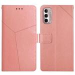 For Motorola Moto G Stylus 5G 2022 Y Stitching Horizontal Flip Leather Phone Case(Rose Gold)