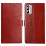 For Motorola Moto G Stylus 5G 2022 Y Stitching Horizontal Flip Leather Phone Case(Brown)