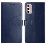 For Motorola Moto G Stylus 5G 2022 Y Stitching Horizontal Flip Leather Phone Case(Blue)