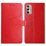 For Motorola Moto G Stylus 5G 2022 Y Stitching Horizontal Flip Leather Phone Case(Red)