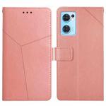 For OPPO Find X5 Lite Y Stitching Horizontal Flip Leather Phone Case(Rose Gold)
