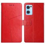 For OPPO Find X5 Lite Y Stitching Horizontal Flip Leather Phone Case(Red)