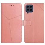 For Samsung Galaxy M33 Y Stitching Horizontal Flip Leather Phone Case(Rose Gold)