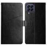 For Samsung Galaxy M53 Y Stitching Horizontal Flip Leather Phone Case(Black)