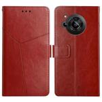 For Sharp Aquos R7 Y Stitching Horizontal Flip Leather Phone Case(Brown)