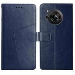 For Sharp Aquos R7 Y Stitching Horizontal Flip Leather Phone Case(Blue)