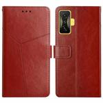 For Xiaomi Poco F4 GT Y Stitching Horizontal Flip Leather Phone Case(Brown)