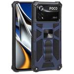 For Xiaomi Poco X4 Pro 5G Shockproof TPU + PC Magnetic Protective Phone Case with Holder(Blue)