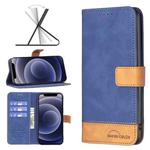 For iPhone 12 mini BF11 Color Matching Skin Feel Leather Phone Case (Blue)