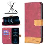 For iPhone 12 Pro Max BF11 Color Matching Skin Feel Leather Phone Case(Red)