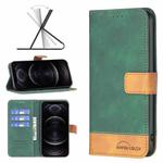 For iPhone 12 / 12 Pro BF11 Color Matching Skin Feel Leather Phone Case(Green)