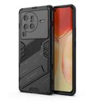 For vivo X80 Pro Punk Armor PC + TPU Phone Case with Holder(Black)