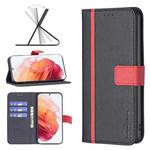 For Samsung Galaxy S21 5G BF13 Color Matching Cross Texture Leather Phone Case(Black)