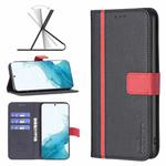 For Samsung Galaxy S22+ 5G BF13 Color Matching Cross Texture Leather Phone Case(Black)