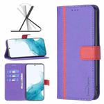 For Samsung Galaxy S22 5G BF13 Color Matching Cross Texture Leather Phone Case(Purple)