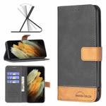 For Samsung Galaxy S21 Ultra 5G BF11 Color Matching Skin Feel Leather Phone Case(Black)