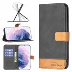 For Samsung Galaxy S21+ 5G BF11 Color Matching Skin Feel Leather Phone Case(Black)