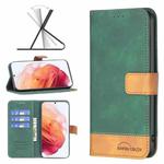 For Samsung Galaxy S21 5G BF11 Color Matching Skin Feel Leather Phone Case(Green)