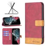 For Samsung Galaxy S22 Ultra 5G BF11 Color Matching Skin Feel Leather Phone Case(Red)