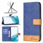 For Samsung Galaxy S22 5G BF11 Color Matching Skin Feel Leather Phone Case(Blue)