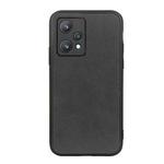 For OPPO Realme 9 Pro Accurate Hole Two-color Calf Texture PU Phone Case(Black)