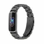 For Fitbit Luxe Mijobs Stainless Steel Metal Watch Band(Black)