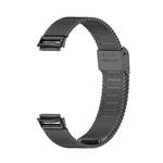 For Fitbit Luxe Mijobs Milan Buckle Stainless Steel Metal Watch Band(Black)