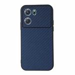 For OPPO K10 5G Accurate Hole Carbon Fiber Texture PU Phone Case(Blue)