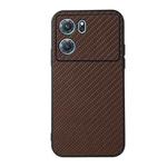 For OPPO K10 5G Accurate Hole Carbon Fiber Texture PU Phone Case(Brown)