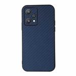 For OPPO Realme 9 Pro Accurate Hole Carbon Fiber Texture PU Phone Case(Blue)