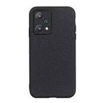 For OPPO Realme 9 Pro Accurate Hole Genuine Leather Phone Case(Black)