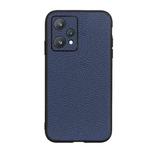 For OPPO Realme 9 Pro Accurate Hole Genuine Leather Phone Case(Blue)