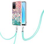 For OPPO A53s 5G / A55 5G Electroplating IMD TPU Phone Case with Lanyard(Colorful Scales)