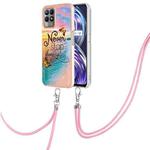For OPPO Realme 8i Electroplating IMD TPU Phone Case with Lanyard(Dream Butterfly)
