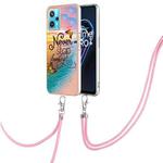 For OPPO Realme 9 Pro+ 5G Electroplating IMD TPU Phone Case with Lanyard(Dream Butterfly)