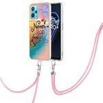 For OPPO Realme 9 Pro 5G Electroplating IMD TPU Phone Case with Lanyard(Dream Butterfly)