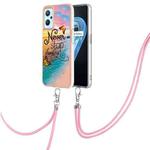 For OPPO Realme 9i / A36 / A96 4G Electroplating IMD TPU Phone Case with Lanyard(Dream Butterfly)