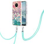 For Nokia G20 / G10 Electroplating IMD TPU Phone Case with Lanyard(Colorful Scales)