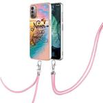 For Nokia G21 / G11 Electroplating IMD TPU Phone Case with Lanyard(Dream Butterfly)